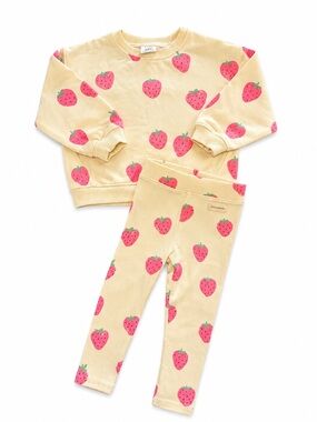 Zara Club de L’Amitié Strawberry Set 12-18M Matching Sweatshirt Leggings